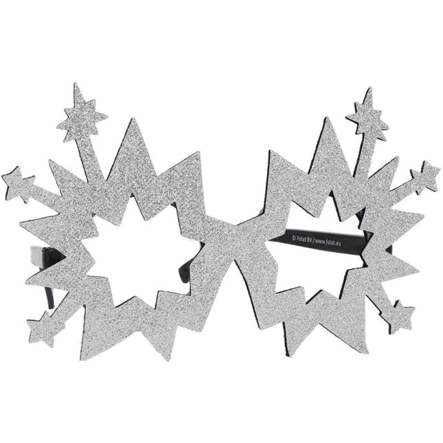 Happy New Year Bril Zilver Vuurwerk - Partywinkel - 8714572656849