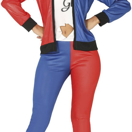 Harley Quinn Kostuum Rood Blauw Dames van Fiestas Guirca koop je bij Partywinkel