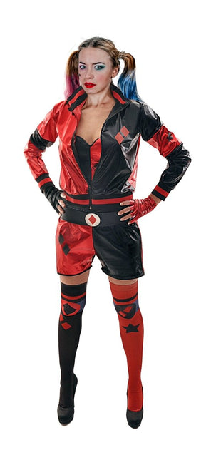 Harley Quinn Kostuum Rood Zwart Dames Volwassenen van Ciao International koop je bij Partywinkel