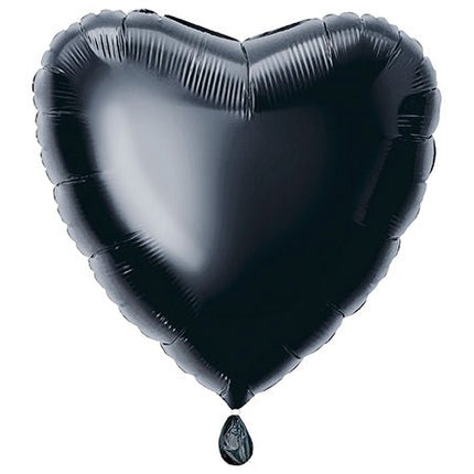 Hart Helium Ballon Zwart Leeg 45cm van Unique koop je bij Partywinkel