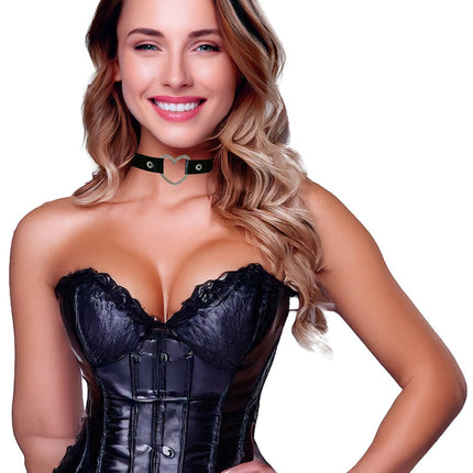 Hart Ketting Zwart Zilver van Fiestas Guirca koop je bij Partywinkel