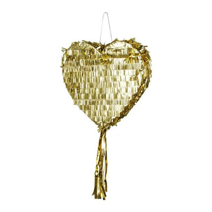 Hart Pinata Goud 36cm van Partydeco koop je bij Partywinkel