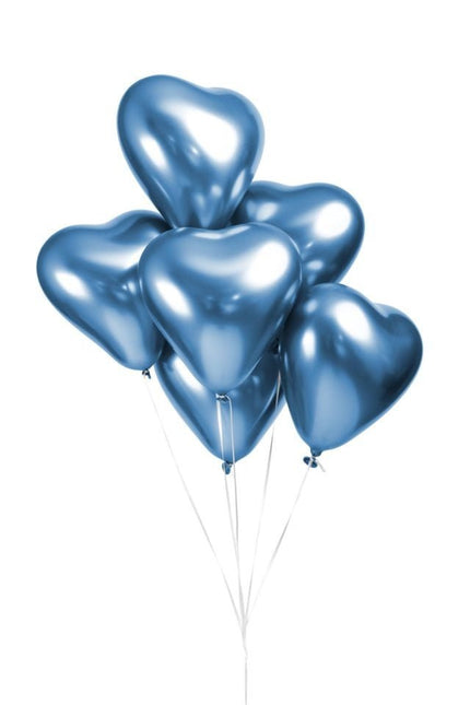 Hartjes Ballonnen Blauw 30cm 6st van WeFiesta koop je bij Partywinkel