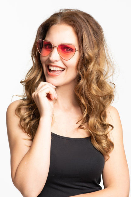 Hartjes Bril Rood Love van Partychimp koop je bij Partywinkel
