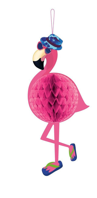 Hawaii Honeycomb Flamingo 58cm van Folat koop je bij Partywinkel