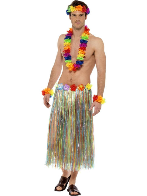 Hawaii Krans Set Regenboog 4 delig van Smiffys koop je bij Partywinkel