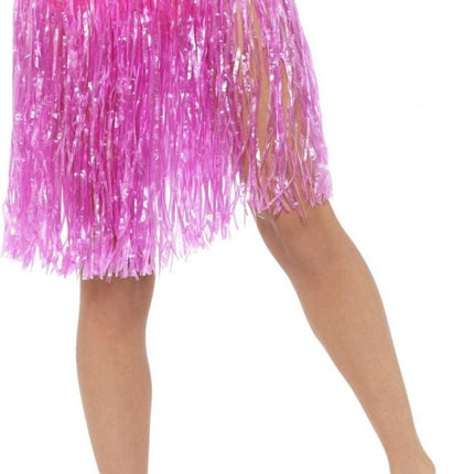 Hawaii Rokje Roze met Bloemen van Smiffys koop je bij Partywinkel