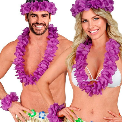 Hawaii Set Paars van Widmann koop je bij Partywinkel
