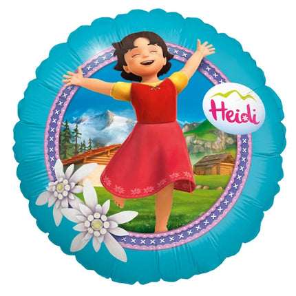 Ballon à l'hélium Heidi bleu, vide, 45 cm