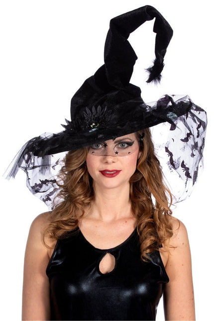 Heksenhoed mesh vleermuis - Partywinkel - 8720059070671