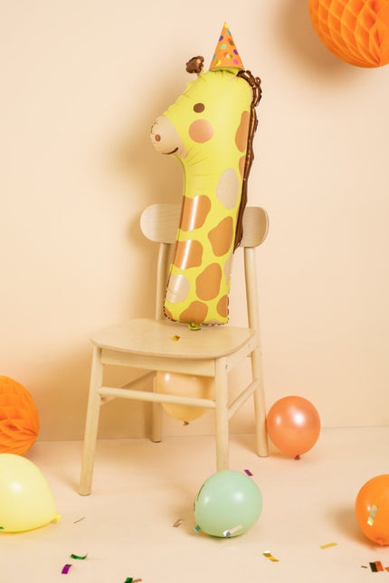 Helium Ballon 1 Jaar Giraffe Leeg 82cm van Partydeco koop je bij Partywinkel