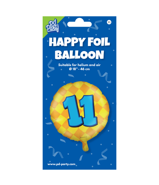 Helium Ballon 11 Jaar Gekleurd Leeg 46cm van Paper Dreams koop je bij Partywinkel