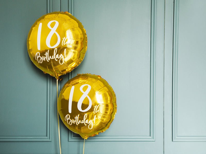 Helium Ballon 18Th Birthday Goud Leeg 45cm van Partydeco koop je bij Partywinkel