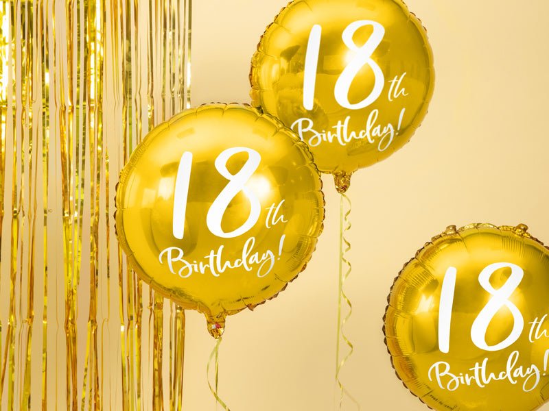 Helium Ballon 18Th Birthday Goud Leeg 45cm van Partydeco koop je bij Partywinkel