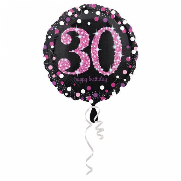 Helium Ballon 30 Jaar Roze 43cm leeg van Anagram koop je bij Partywinkel