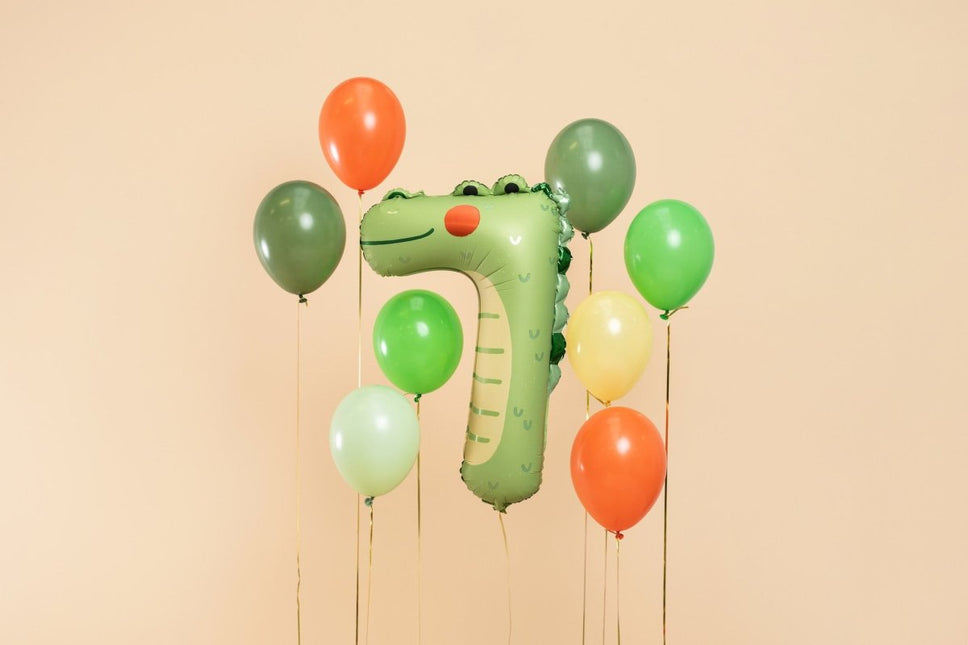 Helium Ballon 7 Jaar Krokodil Leeg 73cm van Partydeco koop je bij Partywinkel