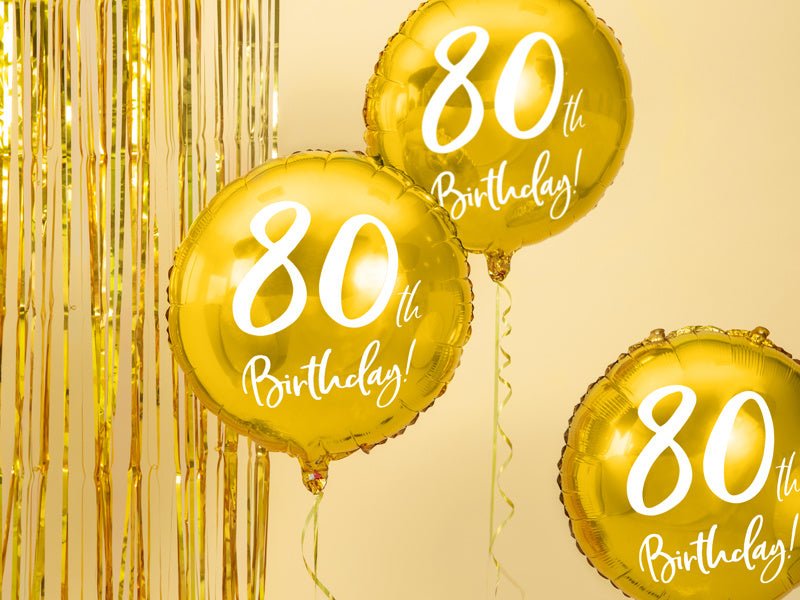 Helium Ballon 80Th Birthday Goud Leeg 45cm van Partydeco koop je bij Partywinkel