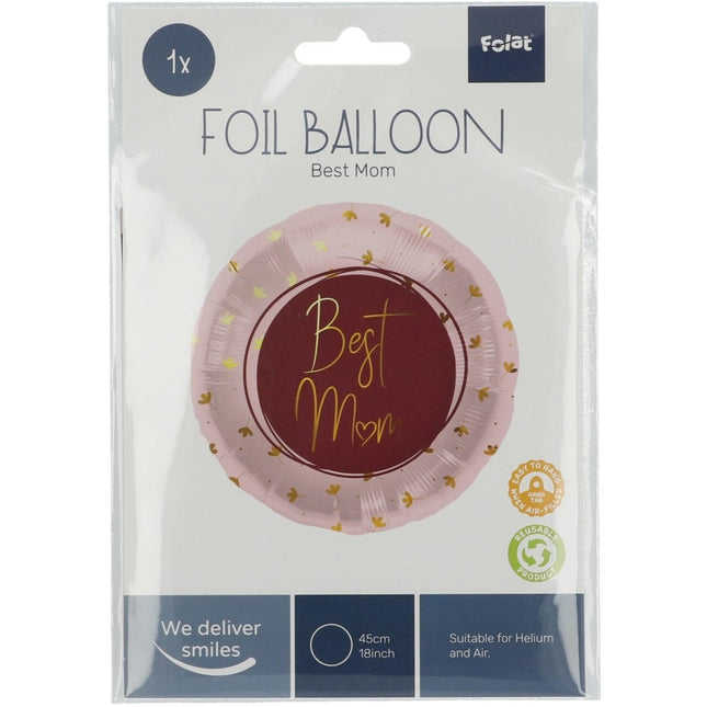 Helium Ballon Best Mum Roze Leeg 45cm van Folat koop je bij Partywinkel