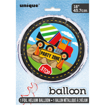 Helium Ballon Bouw 45cm leeg van Unique koop je bij Partywinkel