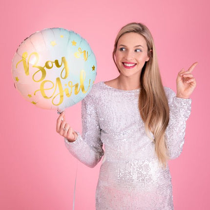 Helium Ballon Boy Or Girl Leeg 35cm van Partydeco koop je bij Partywinkel