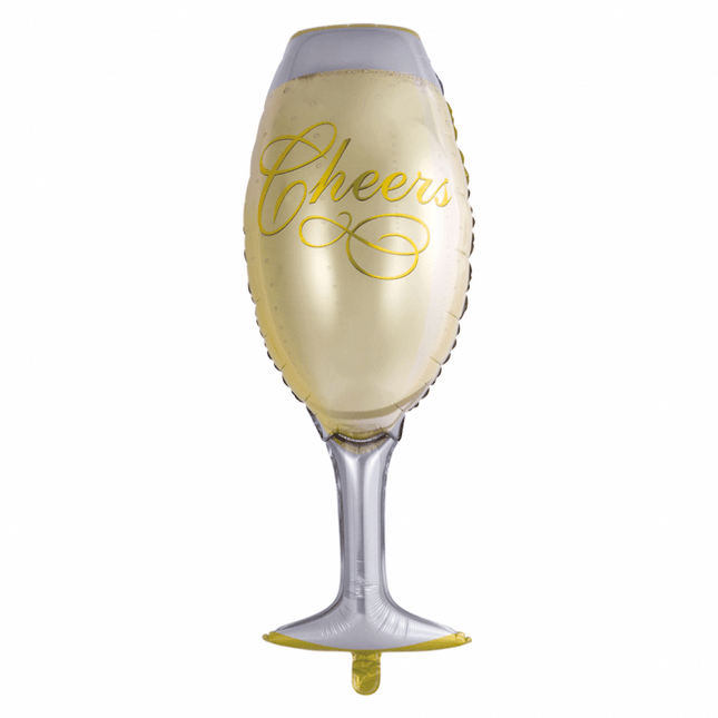 Helium Ballon Champagne Glas Leeg 1,09m van WeFiesta koop je bij Partywinkel