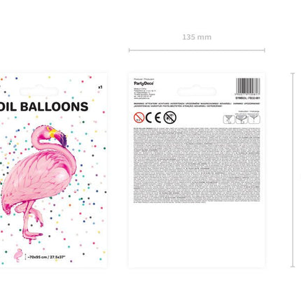 Helium Ballon Flamingo Leeg 95cm van Partydeco koop je bij Partywinkel