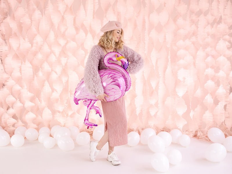Helium Ballon Flamingo Leeg 95cm van Partydeco koop je bij Partywinkel