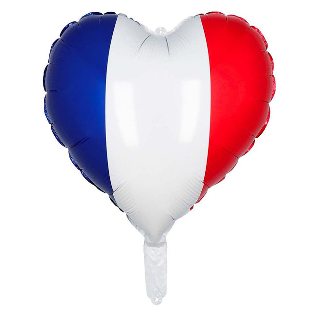 Helium Ballon Frankrijk Hart 45cm van Boland koop je bij Partywinkel