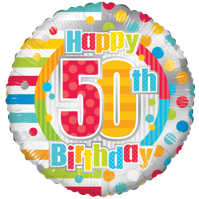 Helium Ballon Happy 50Th Birthday 45cm leeg van WeFiesta koop je bij Partywinkel