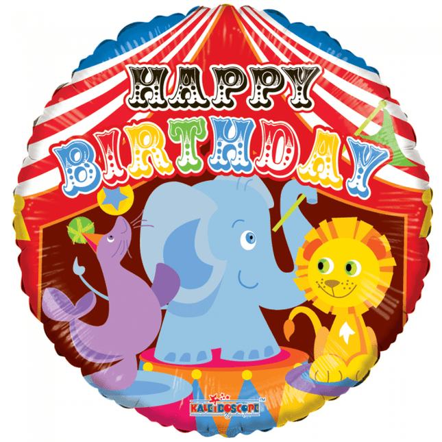 Helium Ballon Happy Birthday Circus 45cm leeg van WeFiesta koop je bij Partywinkel