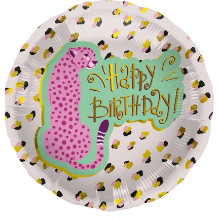 Helium Ballon Happy Birthday Panter Leeg 45cm van Folat koop je bij Partywinkel