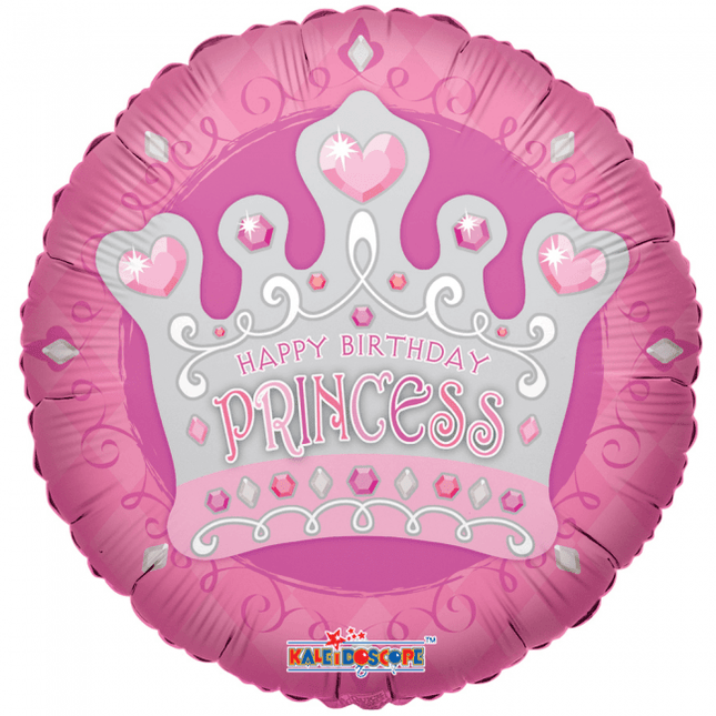 Helium Ballon Happy Birthday Princess Kroon 45cm leeg van WeFiesta koop je bij Partywinkel