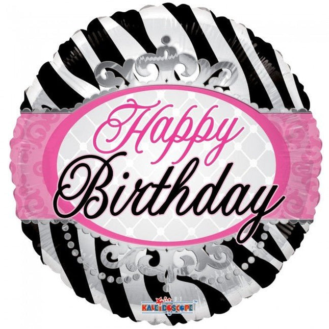 Helium Ballon Happy Birthday Zebra 45cm leeg van WeFiesta koop je bij Partywinkel