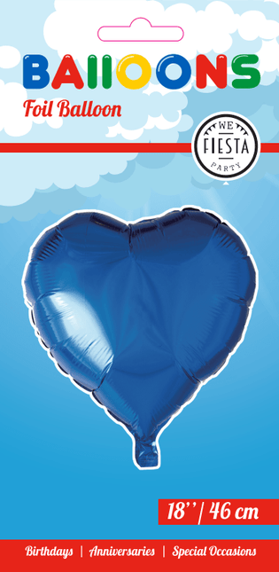 Helium Ballon Hart Blauw 46cm leeg van WeFiesta koop je bij Partywinkel