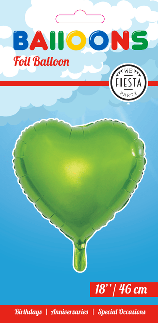 Helium Ballon Hart Groen Leeg 45cm van WeFiesta koop je bij Partywinkel