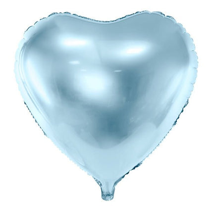 Helium Ballon Hart Lichtblauw Leeg 45cm van Partydeco koop je bij Partywinkel