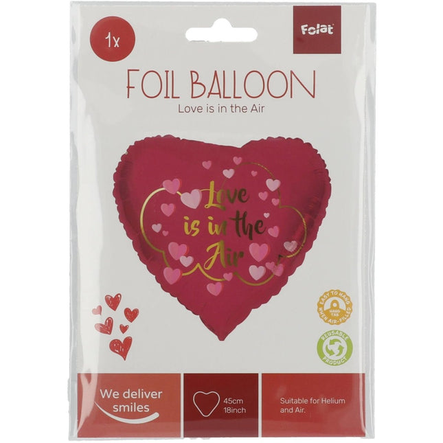 Helium Ballon Hart Love Is In The Air Leeg 45cm van Folat koop je bij Partywinkel