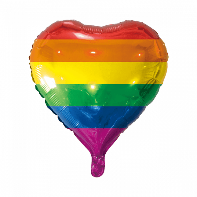Helium Ballon Hart Regenboog 45cm leeg van WeFiesta koop je bij Partywinkel