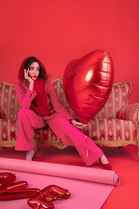 Helium Ballon Hart Rood Leeg 45cm van Partydeco koop je bij Partywinkel