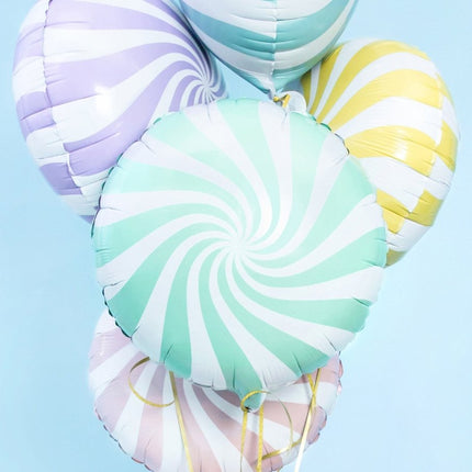 Helium Ballon Mintgroen Swirl 45cm leeg van Partydeco koop je bij Partywinkel