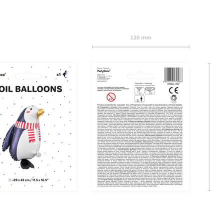 Helium Ballon Pinguin Leeg 42cm van Partydeco koop je bij Partywinkel