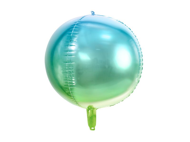 Helium Ballon Rond Blauw Groen Leeg 35cm van Partydeco koop je bij Partywinkel