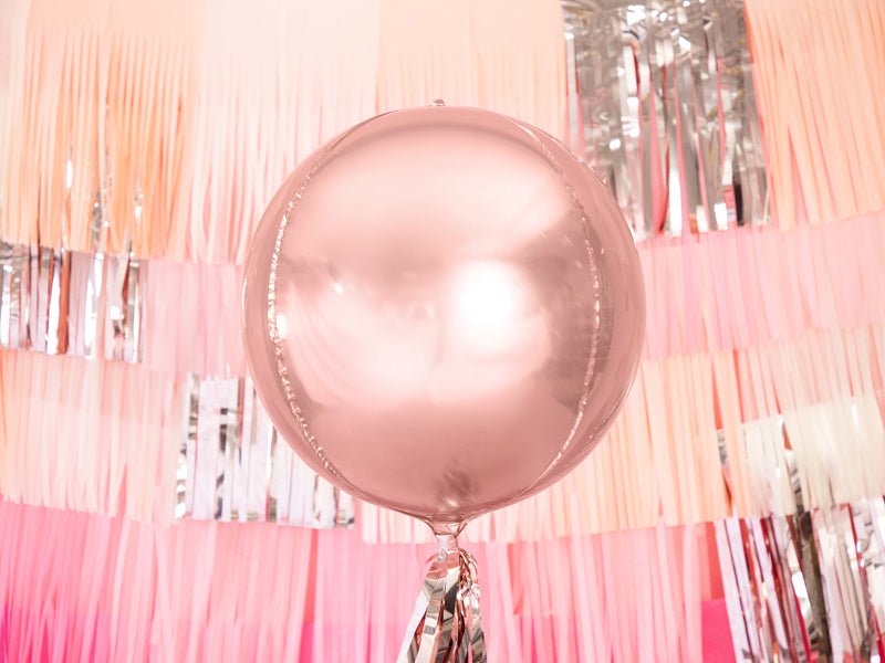 Helium Ballon Rond Rose Goud Leeg 40cm van Partydeco koop je bij Partywinkel