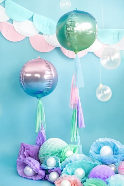 Helium Ballon Rond Violet Blauw Leeg 35cm van Partydeco koop je bij Partywinkel