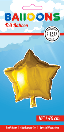 Helium Ballon Ster Goud 45cm leeg - Partywinkel - 5712735003953