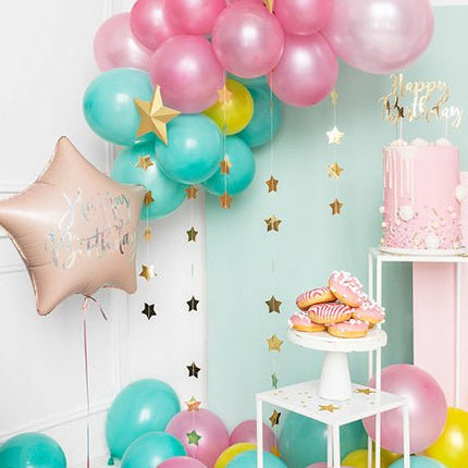 Helium Ballon Ster Happy Birthday Lichtroze Leeg 40cm van Partydeco koop je bij Partywinkel