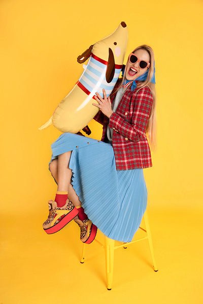 Helium Ballon Tekkel Leeg 96cm van Partydeco koop je bij Partywinkel