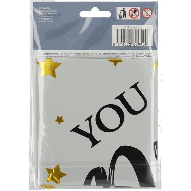 Helium Ballon You Did It Leeg 45cm van Folat koop je bij Partywinkel
