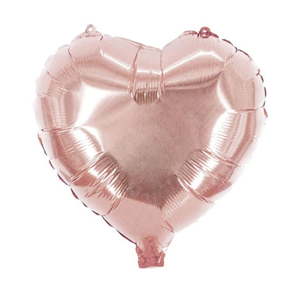 Ballon en hélium en forme de cœur, rose doré brillant, vide, 45 cm