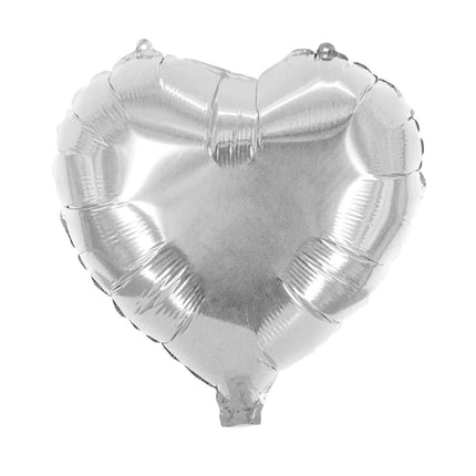 Ballon en hélium en forme de cœur, argent brillant, vide, 45 cm